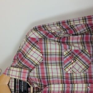 ROUGH STOCK WESTERN BUTTON DOWN SHIRT SIZE MEDIUM